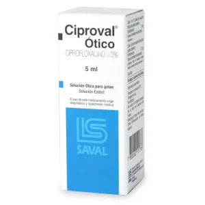 Ciproval Otico, Ciprofloxacino 0,3 % x 5 Ml
