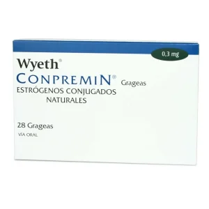 Conpremin, Estrógenos Conjugados Naturales 0,3 mg 28 Grageas