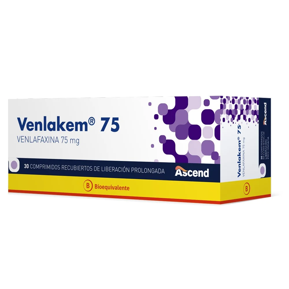 Venlakem (Be), Venlafaxina 75 mg x 30 Comprimidos Recubiertos